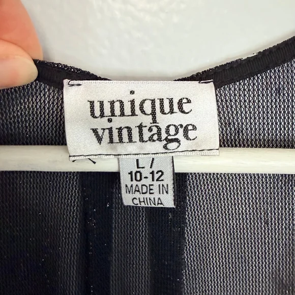 Unique Vintage Celestial Dream Gown Black Silver Star Maxi Dress L - Picture 4 of 15